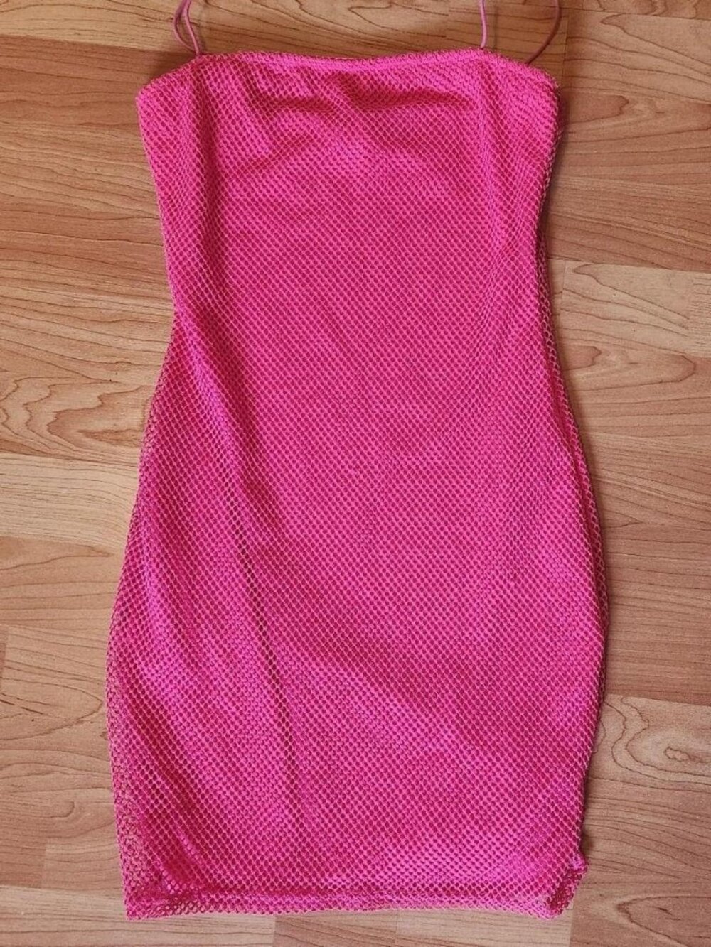 fishnet pink dress